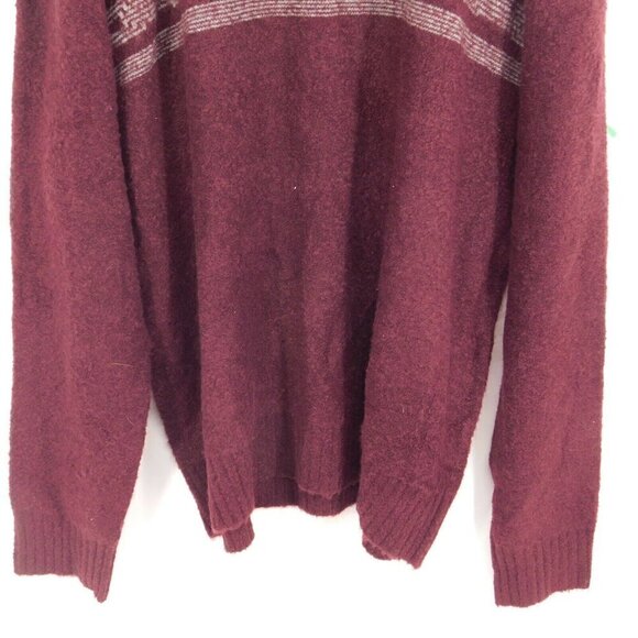 Michael Bastian Sweater Mens Extra Large Long Sleeve Maroon Lambs Wool Blend - Picture 3 of 8